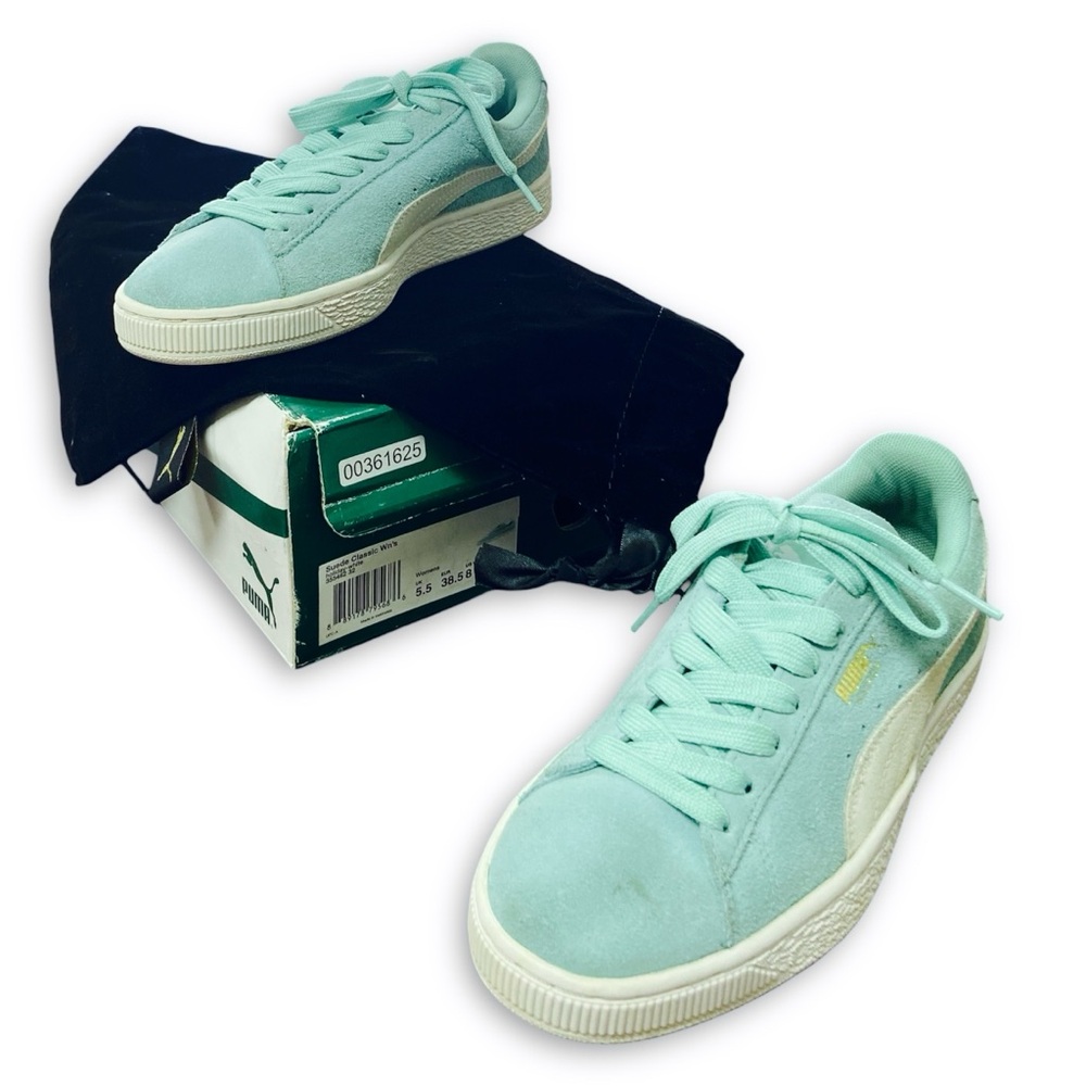 PUMA Suede Classic Women's Mint-Holiday-White Size 8
